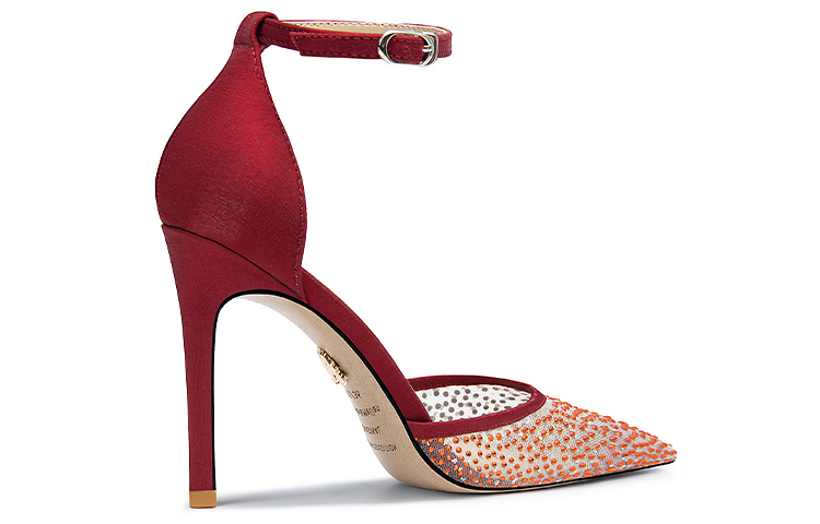 Order (W) Tacones Altos Lily Wei Punta Fina 'Rojos con Pedrería Stiletto' NN-410