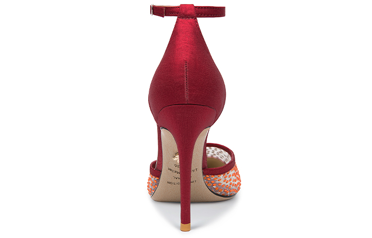 Shop (W) Tacones Altos Lily Wei Punta Fina 'Rojos con Pedrería Stiletto' NN-410