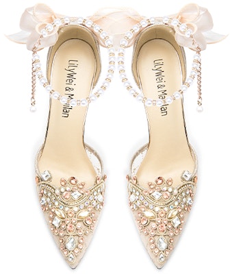 (Women) Lily Wei Mesh Pointed-Toe Stiletto 'Gentle Butterfly Champagne' NN-433 Lookbook (Women) Lily Wei Mesh Pointed-Toe Stiletto 'Gentle Butterfly Champagne' NN-433