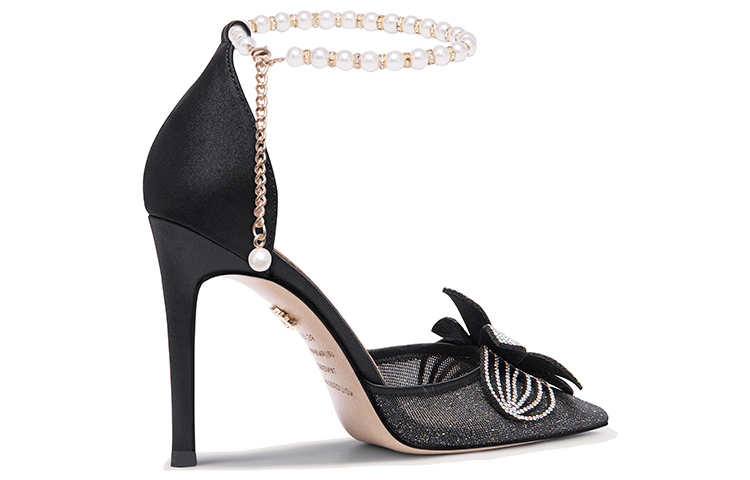 Order 莉莉薇 網布 時尚尖頭 細跟 高跟鞋 10cm 女款 黑色