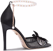 Order (W) Lily Wei Tacones de Aguja Punta Red Mesh 10cm 'Moda Negra' NN-460