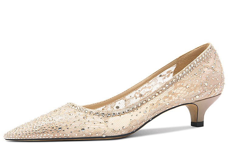 (Women) Lily Wei Mesh Stiletto 'Apricot Slip-On' J-099-a