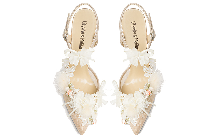 Lookbook Lily Wei 網布 百搭時尚 細跟 高跟鞋 10cm 女款 香檳色