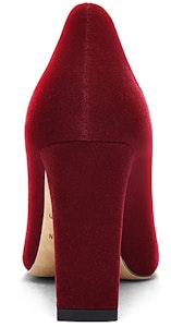 (W) Lily Wei Sandal Hak Tinggi 'Beludru Manik-merah Metalik' M1-086 Shop (W) Lily Wei Sandal Hak Tinggi 'Beludru Manik-merah Metalik' M1-086