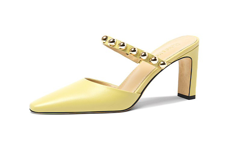 (Women) Lily Wei One-Step Mules 'Mango Fragrance Gold Metal Heel' L-055