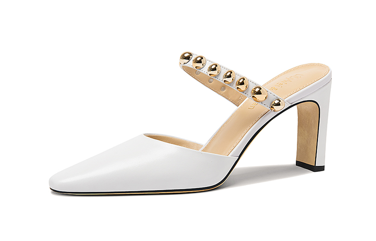 Purchase (Women) Lily Wei One-Step Mules 'Mango Fragrance Gold Metal Heel' L-055