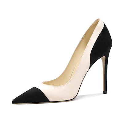 (W) Lily Wei Oreo 'Pink Colorblock Stiletto Pumps'