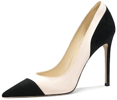 (Women) Lily Wei Oreo 'Pink Colorblock Stiletto Pumps' NN-393 (Women) Lily Wei Oreo 'Pink Colorblock Stiletto Pumps' NN-393