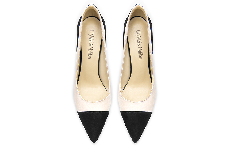 Lookbook (W) 릴리 웨이 핑크 컬러블록 스틸레토 펌프스 NN-393