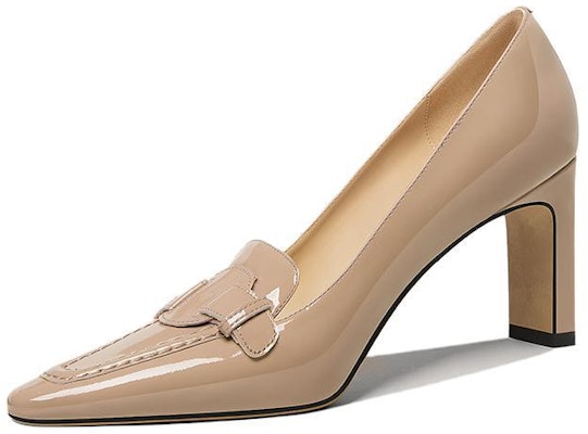 (Women) Lily Wei Patent Leather 'French Minimalist Square-Toe Block Heel Pumps' M1-095 Order (Women) Lily Wei Patent Leather 'French Minimalist Square-Toe Block Heel Pumps' M1-095