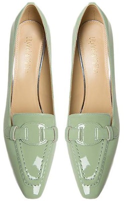 (Women) Lily Wei Patent Leather 'French Minimalist Square-Toe Block Heel Pumps' M1-095 Shop (Women) Lily Wei Patent Leather 'French Minimalist Square-Toe Block Heel Pumps' M1-095