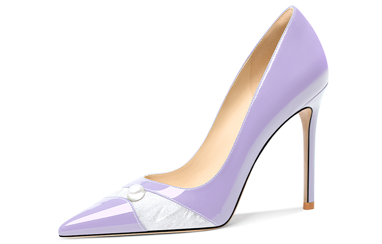 Buy (W) Lily Wei Stiletto Kulit Patent 10cm 'Pearl Splicing Minimalis' NN-491