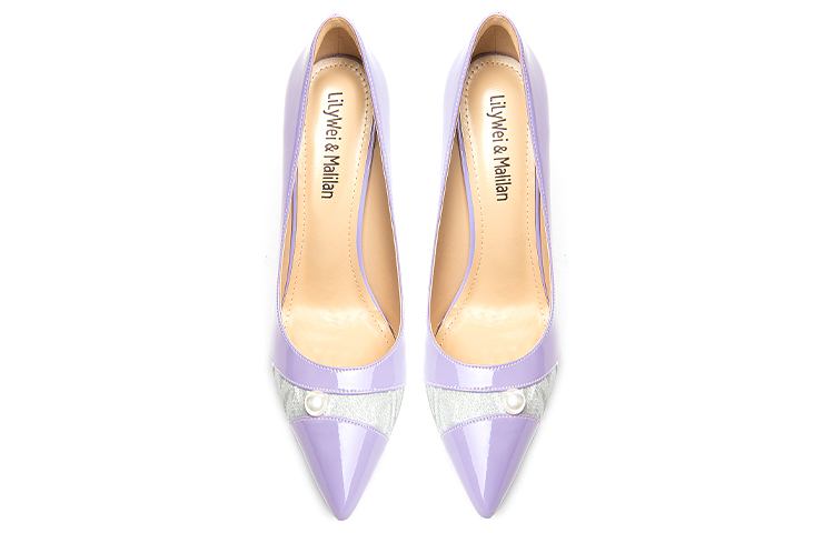 Lookbook (W) Lily Wei Stiletto Kulit Patent 10cm 'Pearl Splicing Minimalis' NN-491