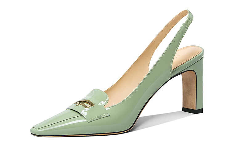 Purchase (W) Lily Wei Sepatu Hak Tinggi Chunky Persegi 7.5cm 'Morning Twilight' L-054