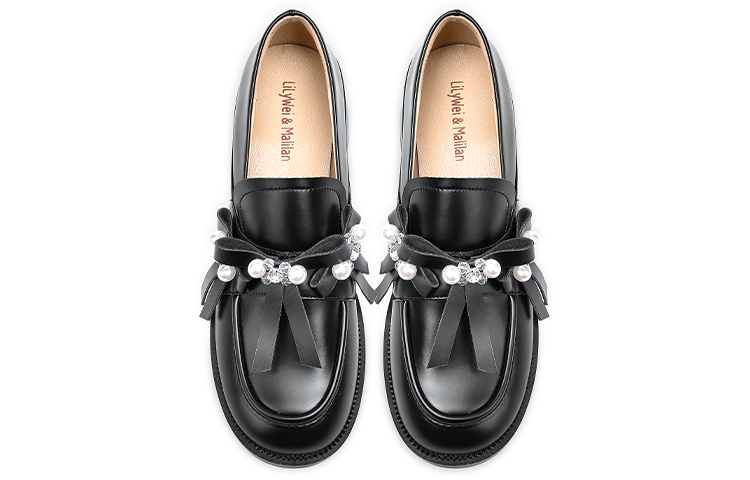 Shop (W) 女性用 Pearl Beaded Bow ミュール 'ブラック' KF-005 KF-005