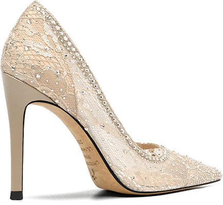 (Women) Lily Wei Pointed-Toe High Heel Mules 'Apricot Mesh and Rhinestones' J-099 Order (Women) Lily Wei Pointed-Toe High Heel Mules 'Apricot Mesh and Rhinestones' J-099