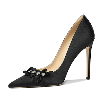 (W) Lily Wei Pointed Slip-On Stiletto 10cm 'Black CMFT'
