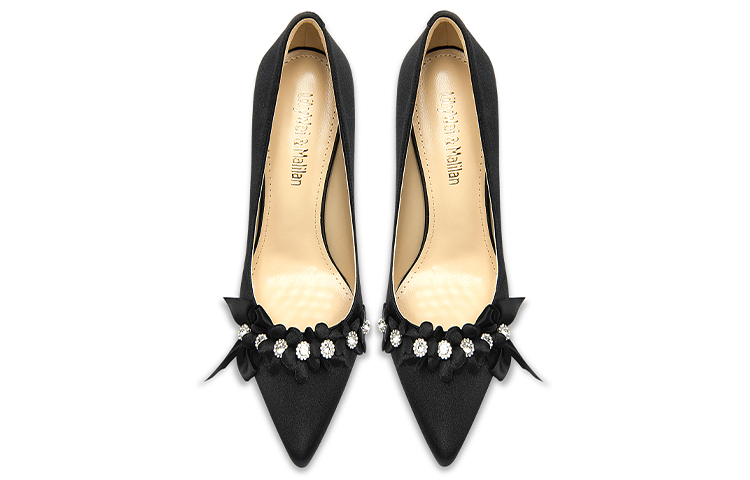 Lookbook (W) Lily Wei Punta Deslizante Tacón Aguja 10cm 'Negro Confort' NN-524
