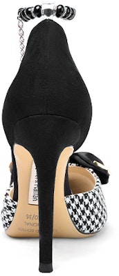 (W) (レディース) リリィ・ウェイ ポインテッドトゥ千鳥格子ヒール パールチェーン 'ブラックベルベット' NN-259 NN-259 Shop (W) (レディース) リリィ・ウェイ ポインテッドトゥ千鳥格子ヒール パールチェーン 'ブラックベルベット' NN-259 NN-259