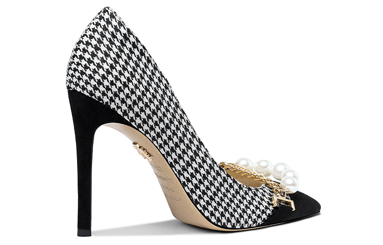 Order (W) Lily Wei Sepatu Stiletto Runcing 'Houndstooth Snowstep' NN-428-a