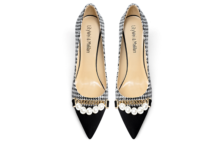 Lookbook (W) Lily Wei Sepatu Stiletto Runcing 'Houndstooth Snowstep' NN-428-a