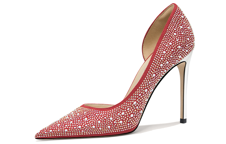 (Women) Lily Wei Pointed Toe Stiletto 'Velvet Diamond Red' NN-443