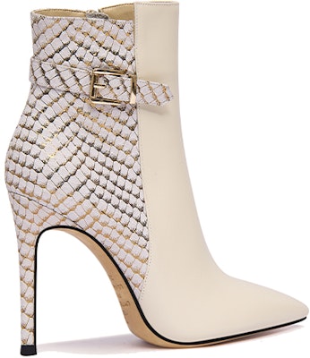 (Women) Lily Wei Pointed Toe Stiletto Ankle Boot 'Beige' X-061 Order (Women) Lily Wei Pointed Toe Stiletto Ankle Boot 'Beige' X-061