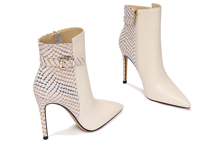 Lookbook (W) Lily Wei 尖头细高跟踝靴 '米色' X-061