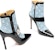 (W) Lily Wei Kasut Boot Bertumit Runcing Krisral Pelbagai Warna Zip Sisi 'Biru' X-060