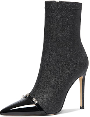 (Women) Lily Wei Pointed Toe Zipper Stiletto Ankle Boots 'Black' X-059 Purchase (Women) Lily Wei Pointed Toe Zipper Stiletto Ankle Boots 'Black' X-059