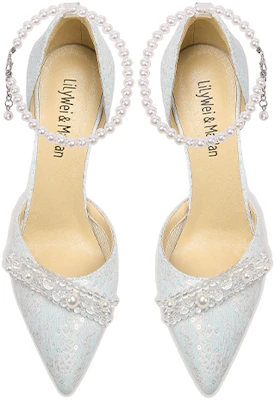 (W) Lily Wei PU 'Correa de Perlas Azules con Cuentas' NN-253 Lookbook (W) Lily Wei PU 'Correa de Perlas Azules con Cuentas' NN-253