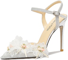 (Women) Lily Wei PU Comfort 10cm 'Silver Ankle-Strap Stilettos' NN-382 (Women) Lily Wei PU Comfort 10cm 'Silver Ankle-Strap Stilettos' NN-382