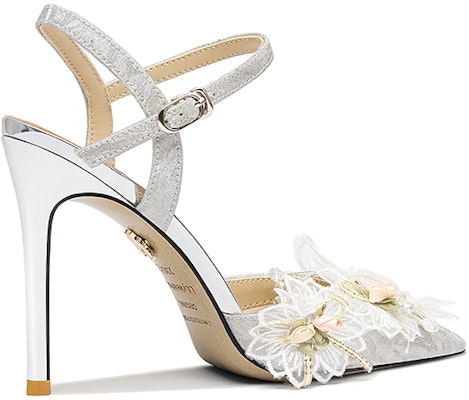 (Women) Lily Wei PU Comfort 10cm 'Silver Ankle-Strap Stilettos' NN-382 Order (Women) Lily Wei PU Comfort 10cm 'Silver Ankle-Strap Stilettos' NN-382