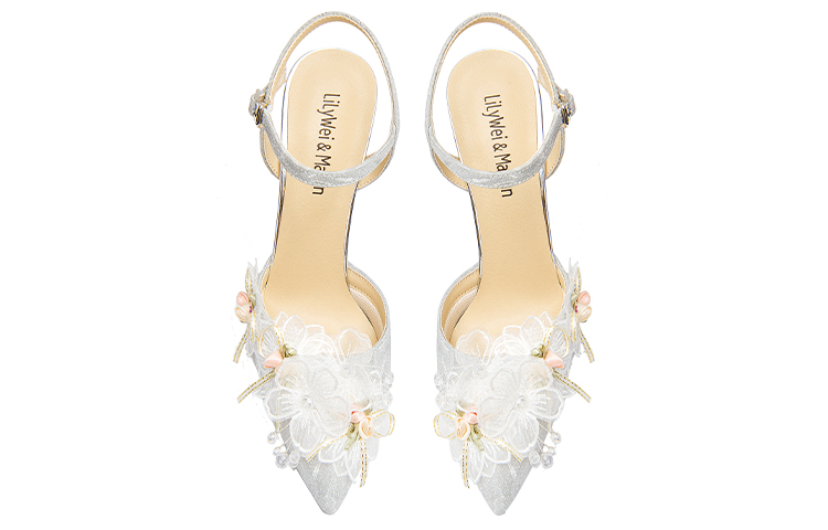 Lookbook (W) 莉莉伟PU舒适10厘米‘银色踝带细高跟鞋’ NN-382