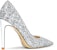 (W) Lily Wei PU Tumit Tinggi 10cm 'Stiletto Slip-On Perak Berkilau' NN-056