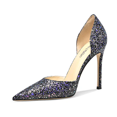 (W) Lily Wei PU High Heels 'Shiny Black CMFT'