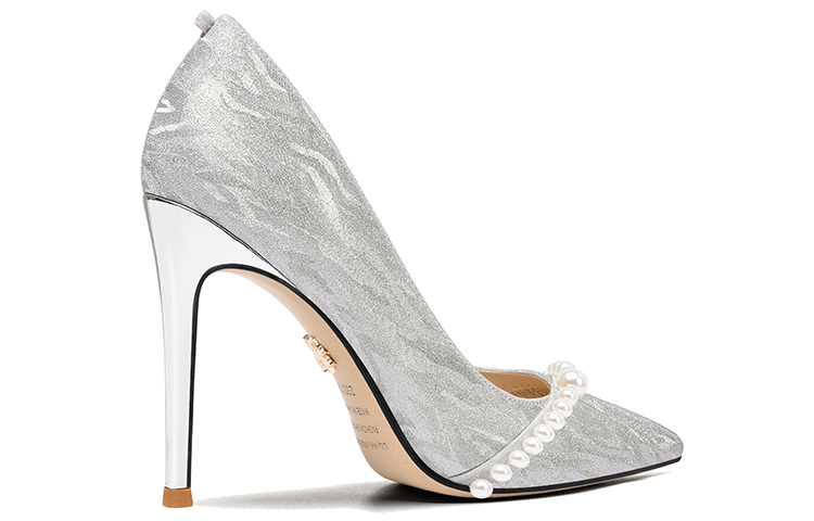 Lookbook (W) 릴리 웨이 진주 스틸레토 힐 "실버 스파클" (Lily Wei pearl stiletto heels "Silver Sparkle") NN-064