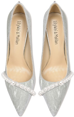(W) 릴리 웨이 진주 스틸레토 힐 "실버 스파클" (Lily Wei pearl stiletto heels "Silver Sparkle") NN-064 Shop (W) 릴리 웨이 진주 스틸레토 힐 "실버 스파클" (Lily Wei pearl stiletto heels "Silver Sparkle") NN-064