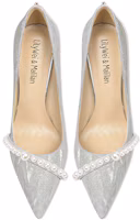 Shop (W) Lily Wei PU Spitze Perlen Stiletto Slip-On Absätze ''Silber Glitzer'' NN-064