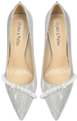 (W) 릴리 웨이 진주 스틸레토 힐 "실버 스파클" (Lily Wei pearl stiletto heels "Silver Sparkle") NN-064 Shop (W) 릴리 웨이 진주 스틸레토 힐 "실버 스파클" (Lily Wei pearl stiletto heels "Silver Sparkle") NN-064