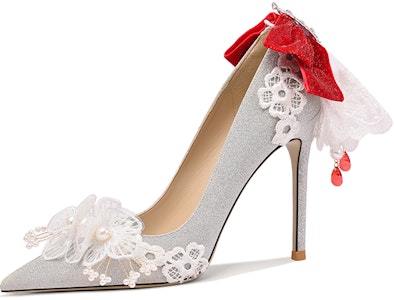 (W) Lily Wei PU 尖头一脚蹬高跟鞋‘银色细高跟’ NN-187 Buy (W) Lily Wei PU 尖头一脚蹬高跟鞋‘银色细高跟’ NN-187