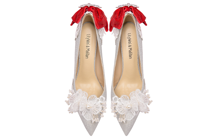 Lookbook Lily Wei PU 尖頭套腳百搭 細跟 高跟鞋 10公分 女款 銀色