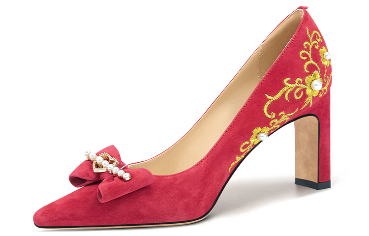 (Women) Lily Wei Red Bow High Heel Pumps 'Yuan Ding Jin Sheng' M1-100