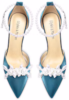 Lookbook (W) リリーウェイ サテン&パール スティレット 「ピーコックブルー」 NN-207