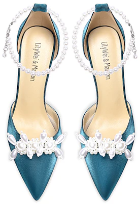 (W) 릴리 웨이 새틴&펄 스틸레토 '피콕 블루' (Lily Wei Satin&Pearl Stiletto 'Peacock Blue') NN-207 Lookbook (W) 릴리 웨이 새틴&펄 스틸레토 '피콕 블루' (Lily Wei Satin&Pearl Stiletto 'Peacock Blue') NN-207