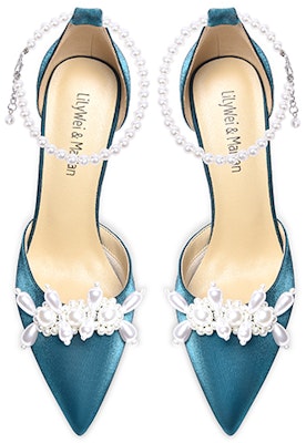(W) 릴리 웨이 새틴&펄 스틸레토 '피콕 블루' (Lily Wei Satin&Pearl Stiletto 'Peacock Blue') NN-207 Lookbook (W) 릴리 웨이 새틴&펄 스틸레토 '피콕 블루' (Lily Wei Satin&Pearl Stiletto 'Peacock Blue') NN-207