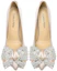 Lookbook (W) Lily Wei Satin Tumit Tinggi Slip-On 'Champagne Pink Crystal Bow' NN-119