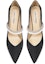 Lookbook (W) Lily Wei Satin Rhinestone Pearl Mule Heels 'Hitam' NN-388
