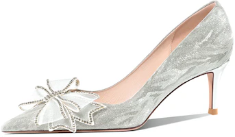 (Women) Lily Wei Silver Crystal Bow Wedding Heels 6cm, Romantic Galaxy, Gift Box. Silver Single Shoes 094, Size 6 (Women) Lily Wei Silver Crystal Bow Wedding Heels 6cm, Romantic Galaxy, Gift Box. Silver Single Shoes 094, Size 6