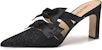 (W) Sandal Tumit Slide Lily Wei dengan Reben 'Beludru Hitam' L-018